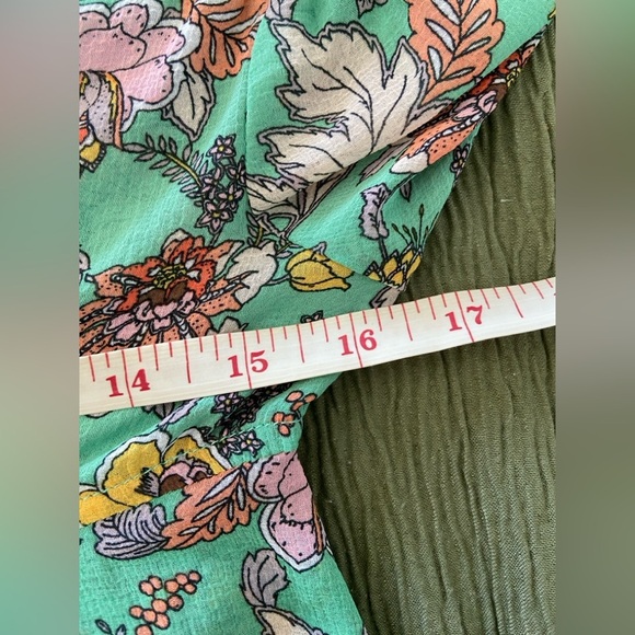 Free People Earthfolk green combo spring floral boho maxi dress - Picture 12 of 12